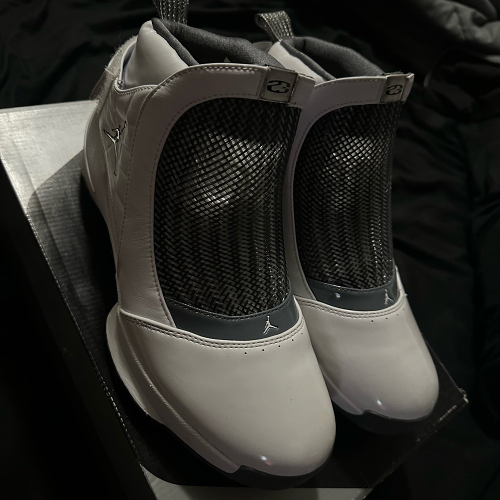 Jordan White and Black Sneakers with Mesh Panels